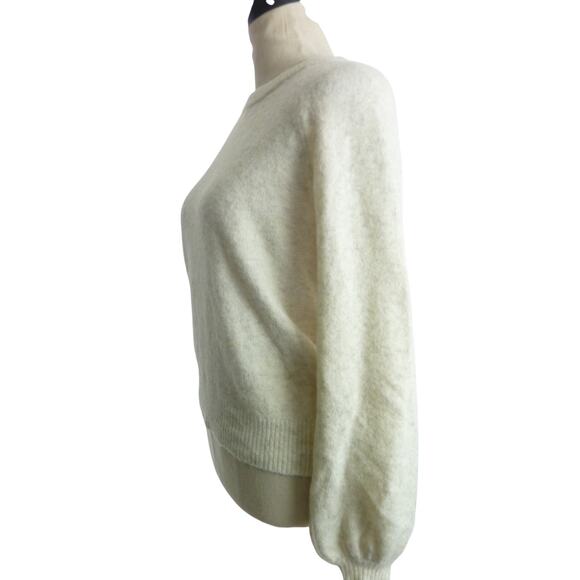 Reformation Wilfred Cashmere Wool Blend Sweater Ivory Beige Heather S - Picture 4 of 7